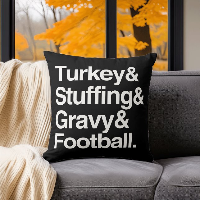 Turkey & Stuffing & Gravy & Football Thanksgiving Cushion (Creator Uploaded)