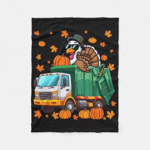 Turkey Sungles Driving Garge Truck Thanksgiving Dr Fleece Blanket