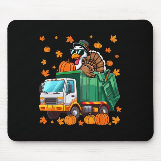 Turkey Sungles Driving Garge Truck Thanksgiving Dr Mouse Pad (Front)