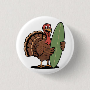 Turkey surfboard Surfing turkey Thanksgiving Sea 3 Cm Round Badge