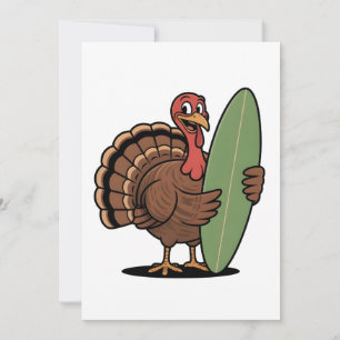 Turkey surfboard Surfing turkey Thanksgiving Sea Invitation