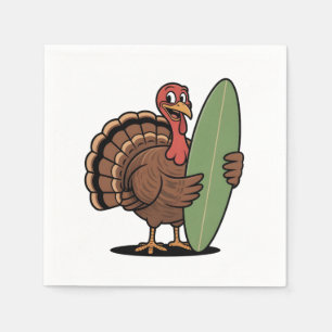 Turkey surfboard Surfing turkey Thanksgiving Sea Napkin