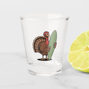 Turkey surfboard Surfing turkey Thanksgiving Sea Shot Glass