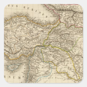 Turkey Syria map Square Sticker