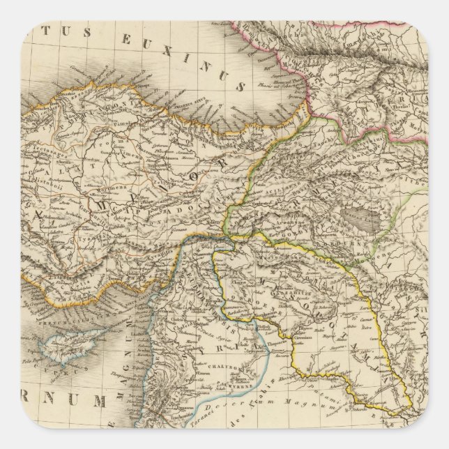 Turkey Syria map Square Sticker (Front)