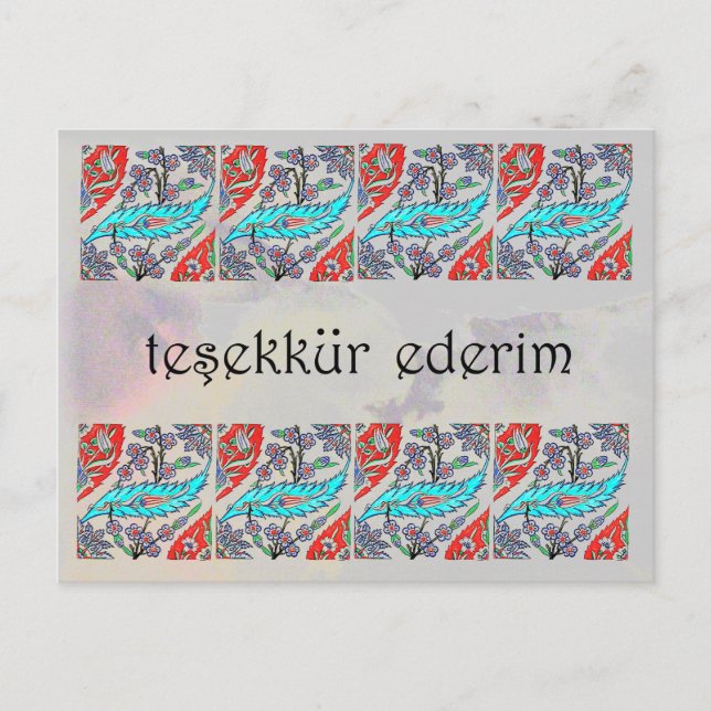 TURKEY -  Thank You Postcard (Front)