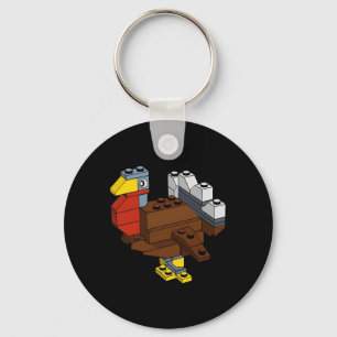 Turkey Thanksgiving Block Brick Building Master Bu Key Ring