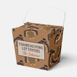Turkey Thanksgiving brown pattern leftovers Favour Box