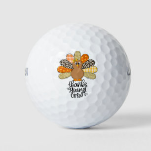 Turkey thanksgiving crew funny cute golfer golf balls