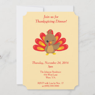 Turkey Thanksgiving Dinner Invitation