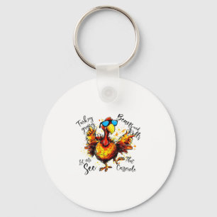 Turkey Thanksgiving Gobbletill You Wobble Autumn F Key Ring