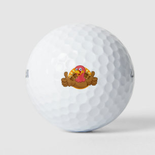 Turkey Thanksgiving or Christmas Cartoon Character Golf Balls