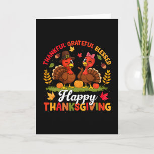 Turkey Thanksgiving Thankful Grateful Blessed Men Card