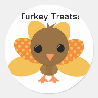 Turkey Thanksgiving Treat Bag Sticker