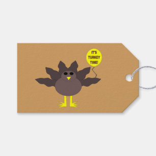 Turkey Time Thanksgiving Custom Gift Tags