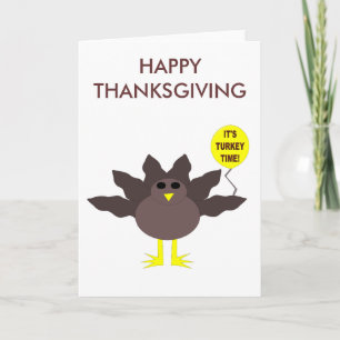 Turkey Time Thanksgiving Customisable Card