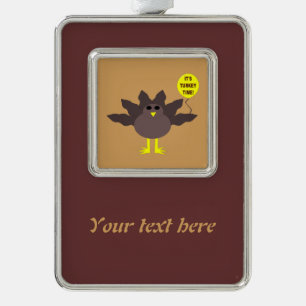 Turkey Time Thanksgiving Customisable Ornament