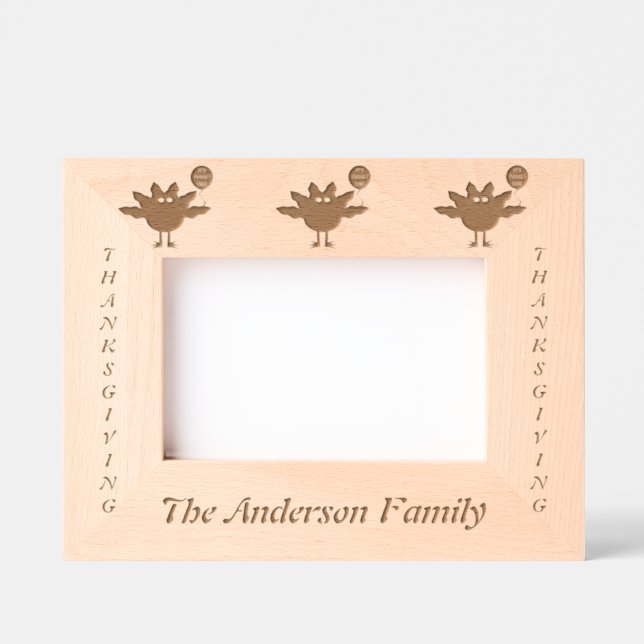 Turkey Time Thanksgiving Etched Frames (Front)