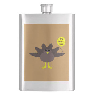 Turkey Time Thanksgiving Flasks