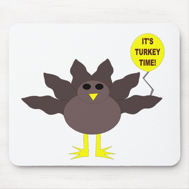 Turkey Time Thanksgiving Mousepad (Front)
