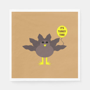 Turkey Time Thanksgiving Paper Napkins