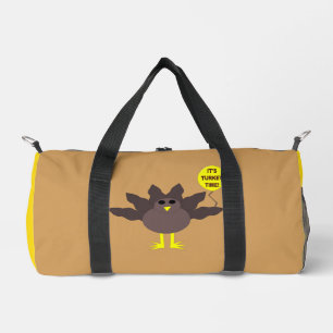 Turkey Time Thanksgiving Patterned Duffle Bag