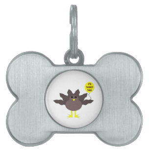 Turkey Time Thanksgiving Pet Tag