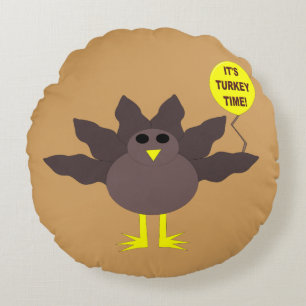 Turkey Time Thanksgiving Pillow