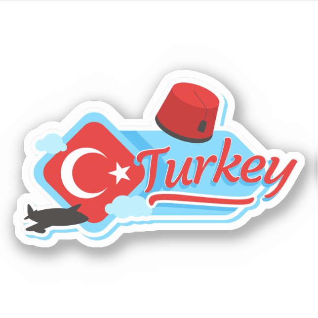 Turkey Travel Vinyl Sticker (Front)