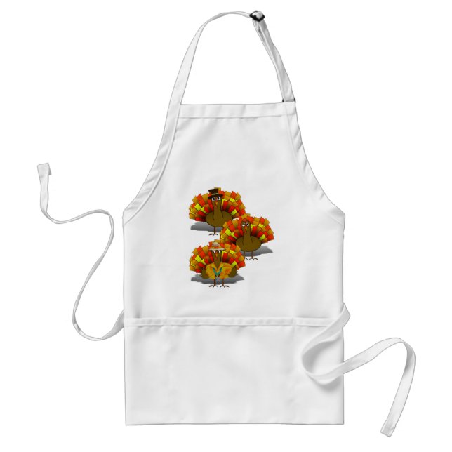 Turkey Trio Thanksgiving Standard Apron (Front)