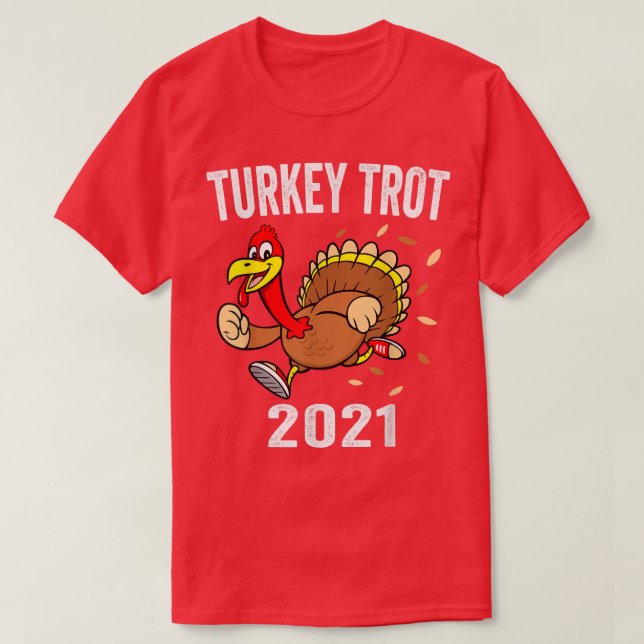 Turkey Trot  2021 Thanksgiving turkey Trot Kids Ad T-Shirt (Design Front)