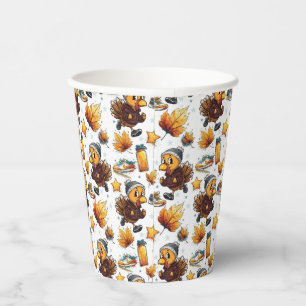 Turkey Trot Fun Run 5k Thanksgiving Running Design Paper Cups