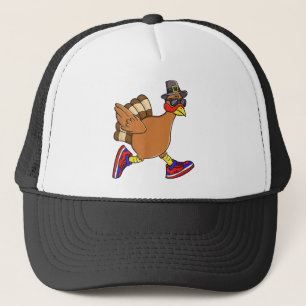Turkey Trot Funny Thanksgiving Day Running Pilgrim Trucker Hat