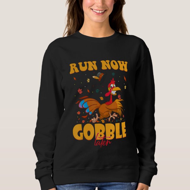Turkey Trot Gear Costume Kids Thanksgiving Turkey  Sweatshirt (Front)