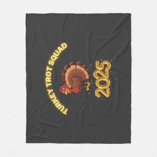 Turkey Trot Squad 2025 Fleece Blanket (Front)
