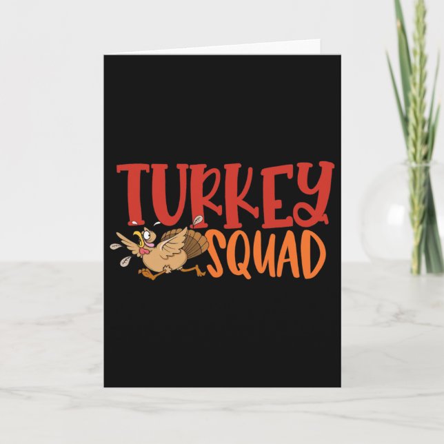 Turkey Trot Squad Funny Thanksgiving Running Match Card (Front)