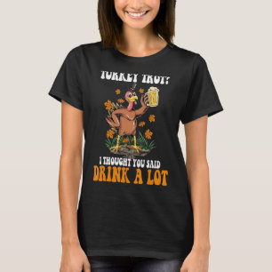 Turkey Trot Squad Running Drinking Matching Thanks T-Shirt