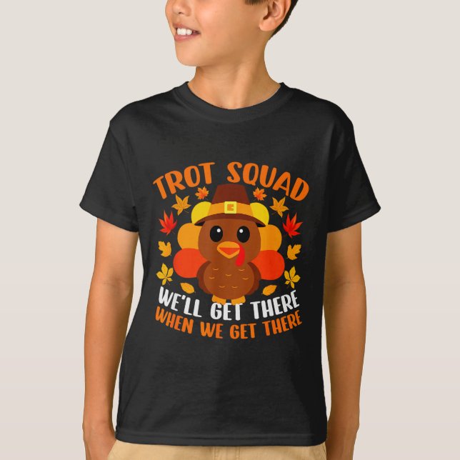 Turkey Trot Squad Shirt Funny Fall Autumn Thanksgi (Front)