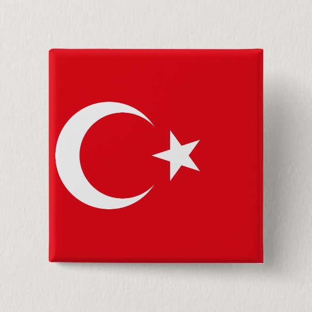 Turkey (Turkish) Flag 15 Cm Square Badge (Front)