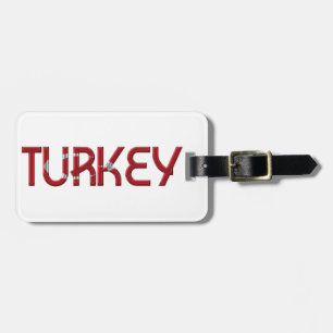Turkey Turkish Flag Colours Typography Luggage Tag
