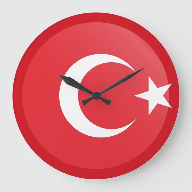 Turkey (Turkish) Flag Large Clock (Front)