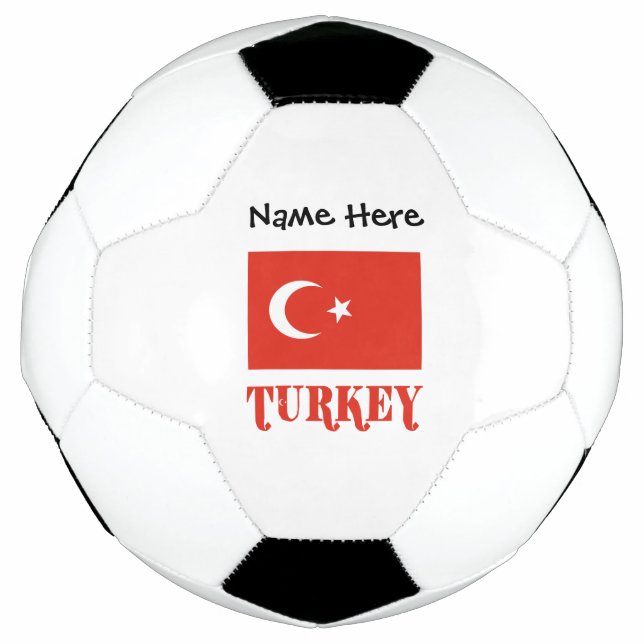 Turkey Turkish Flag Personalised Name  Soccer Ball (Front)