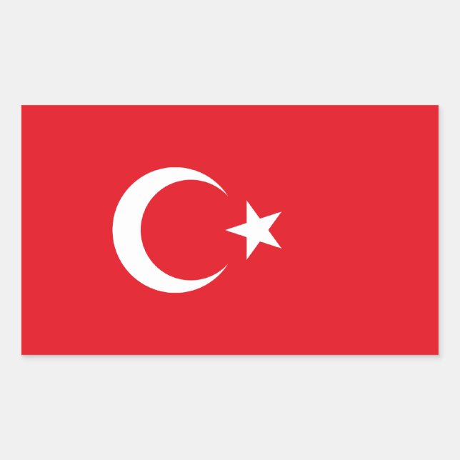 Turkey/Turkish Flag Rectangular Sticker (Front)