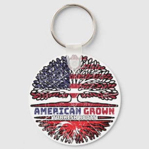 Turkey Turkish US American USA United States Tree Key Ring