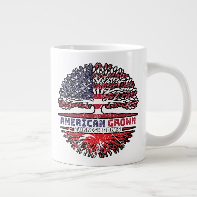 Turkey Turkish US American USA United States Tree Large Coffee Mug (Right)