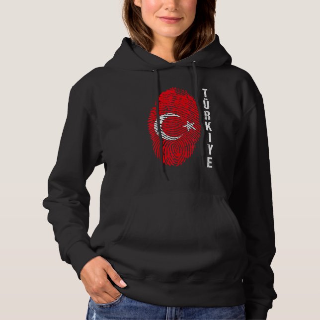 Turkey Turkiye National Flag Fingerprint Bayragi H Hoodie (Front)