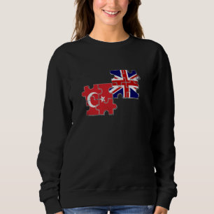 Turkey UK Vintage Flag British Turkish Sweatshirt