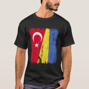 Turkey Ukraine Half Flag Turkish Ukrainian Heritag T-Shirt
