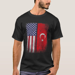 Turkey Usa  Turkish American Flag Gift T-Shirt
