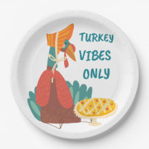Turkey Vibes Only Paper Plate